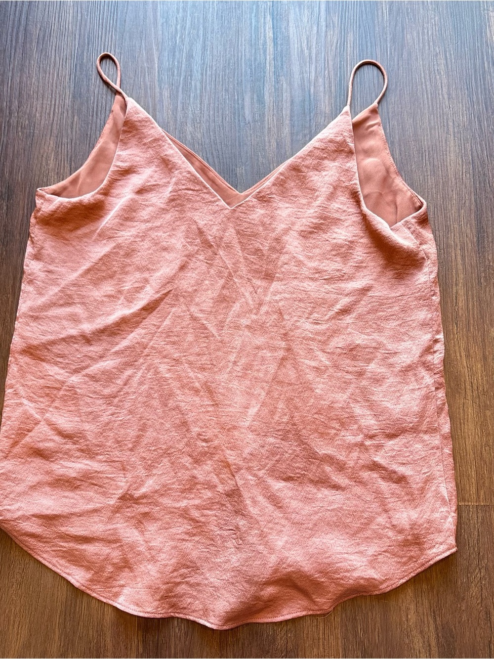 Express Satin Cami Terracotta Rose Copper 90s Slip Top Minimalist Layering XS - Picture 6 of 6